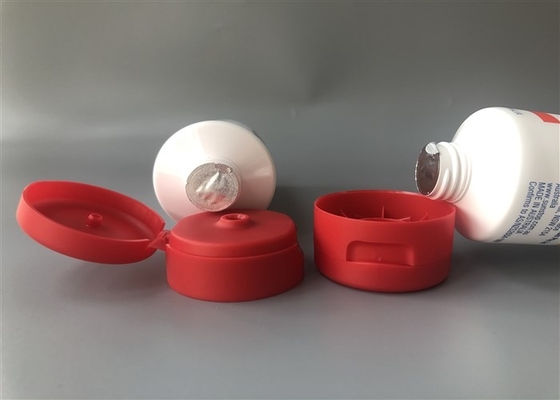 White Matt Coextruded Plastic Cosmetic Tubes With Matt Red Flip Tp Cap 120ml