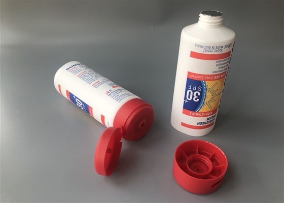 White Matt Coextruded Plastic Cosmetic Tubes With Matt Red Flip Tp Cap 120ml