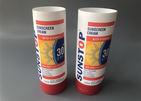 White Matt Coextruded Plastic Cosmetic Tubes With Matt Red Flip Tp Cap 120ml
